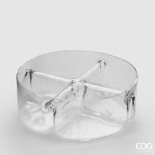 EDG Enzo de Gasperi Glass Snack Holder 4 Compartments D25 cm
