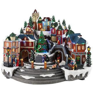 Timstor Village Animated Train and Tree with Multicolor Led 42 cm