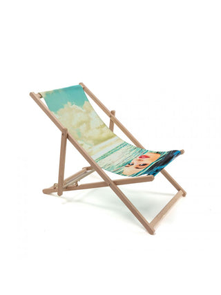 Seletti Folding Wooden Chair Sea Girl 87x58xh81 cm