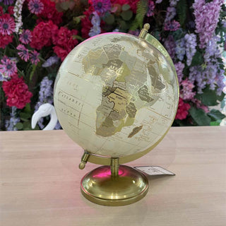 Encantada Large Gold Globe with Gold Metal Base H28 cm