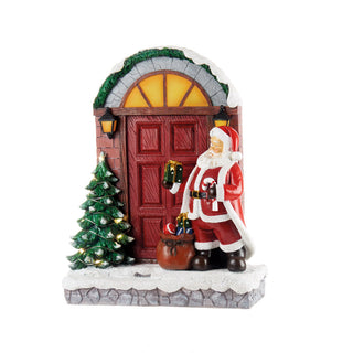 L'Oca Nera Portone di Babbo Natale con Led H31 cm