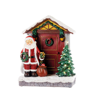 L'Oca Nera Portone di Babbo Natale con Led H31 cm