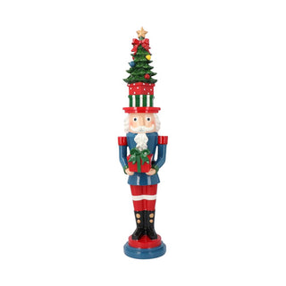 Timstor Soldado Cascanueces con árbol de Navidad y regalos Al. 52 cm