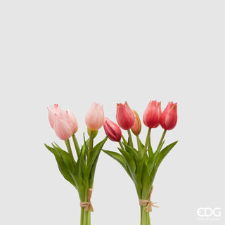 EDG Enzo De Gasperi Set 2 Bouquet Di Tulipani Sfumature Di Rosa H26 cm