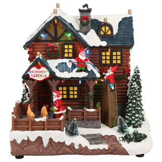 Timstor Animated Village with Deer Music and Lights 25 cm