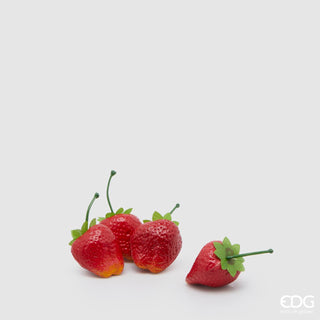 EDG Enzo De Gasperi Set 4 Artificial Strawberries H5 D5 cm