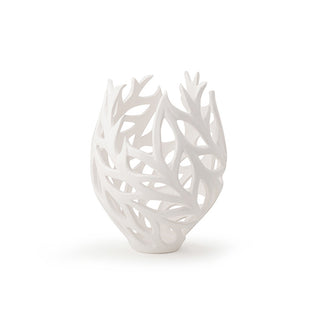 Hervit Coral Bowl in White Porcelain 16x20 cm