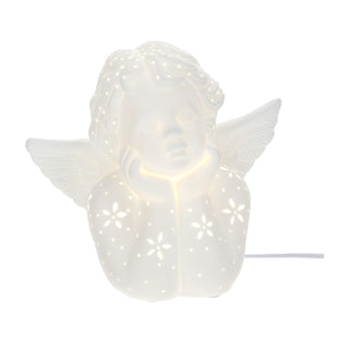Hervit Perforated Porcelain Angel Lamp 24x23 cm