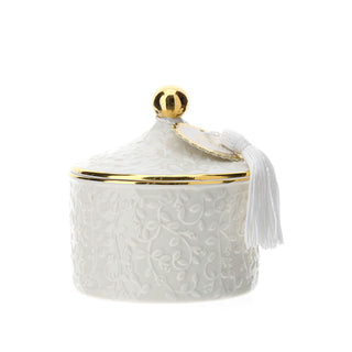 Hervit Romance Container in Porcelain with Tassel D10 cm