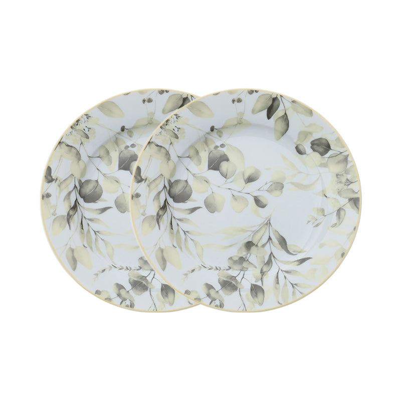 Hervit Set 2 Piattini Dessert in Porcellana D19,5 cm Verde – Le Gioie