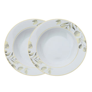 Hervit Set 2 Deep Plates in Porcelain D21,5 cm Green