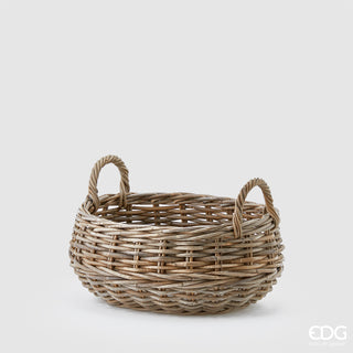 EDG Enzo De Gasperi Oval Rattan Basket with Handles D46 cm
