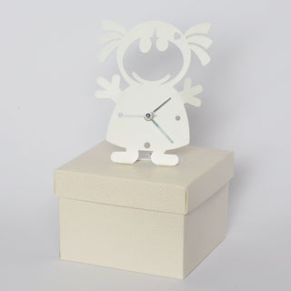 Arti &amp; Mestieri Reloj de mesa Biba blanco Alt. 16 cm
