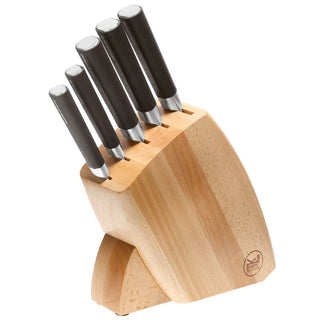 Sambonet Knife block 5 pieces Kitchenware Wood Stainless Steel