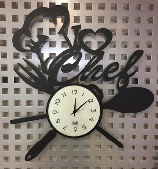 Arti e Mestieri Clock I Love Chef Black h50 cm
