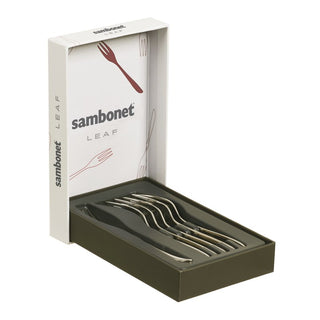 Sambonet Cake forks Gift Set 6pcs Leaf