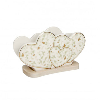 Brandani Golden Wings Heart Napkin Holder in Porcelain
