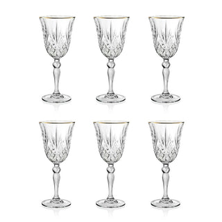 Brandani Set of 6 Gold and Gold Glass Goblets 21 cl