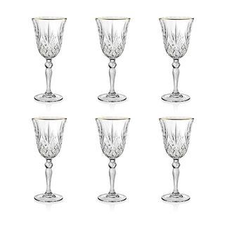 Brandani Set of 6 Gold and Gold Glass Goblets 27 cl