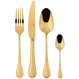 Sambonet Cutlery Set 24 Pieces Royal Mirror PVD Gold in Stainless Steel