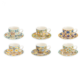 Brandani Set of 6 Medici Coffee Cups in Porcelain