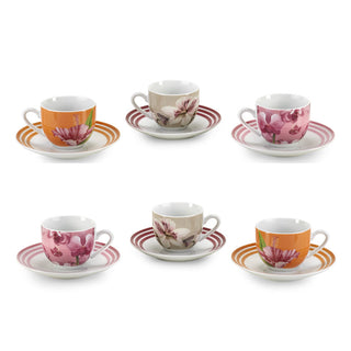 Fade Set 6 Coffee Cups Blooming in Porcelain 100 ml
