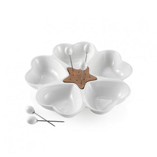 Brandani Mille Cuori Antipastiera in Porcelain with 5 Forks