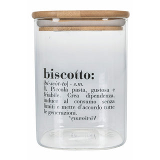 Villa d'Este Victionary Biscuit jar in glass with Bamboo cap 1 Lt