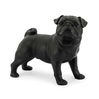 Verus Ceramiche Abhika Pug Sculpture Biscuit H30 cm Black