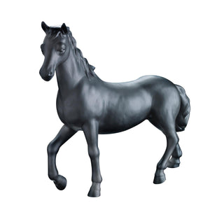 Verus Ceramiche Abhika Black Biscuit Horse Sculpture H50 cm