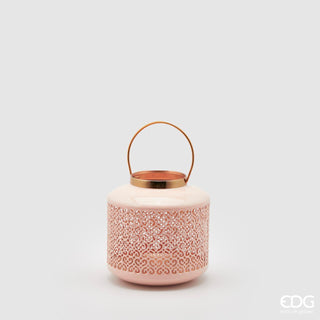 EDG Enzo De Gasperi Round Metal Lantern H19 D19 cm Pink