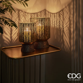 EDG Enzo De Gasperi Lantern Palm Leaves H31 cm