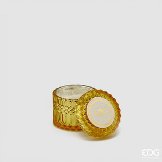 EDG Enzo De Gasperi candela Crystal Gialla in vetro h8,5 cm Ambra e Arancio Dolce