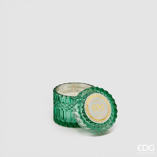 EDG Enzo De Gasperi candela Crystal Verde in vetro h8,5 cm Colori D'Autunno