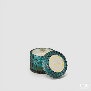 EDG Enzo De Gasperi Crystal Aqua Green candle in glass h8,5 cm Coconut and Pineapple