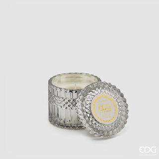 EDG Enzo De Gasperi candela Crystal Natural in vetro h10,5 cm Bacche di Cocco