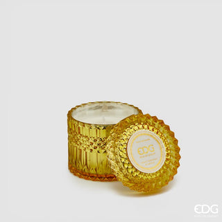 EDG Enzo De Gasperi candela Crystal Gialla in vetro h10,5 cm Ambra e Arancio dolce