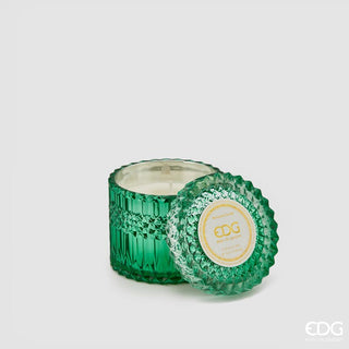 EDG Enzo De Gasperi candela Crystal Verde in vetro h10,5 cm Colori D'Autunno