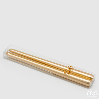 EDG Enzo De Gasperi - Juego de 2 velas (altura 25 cm), color dorado