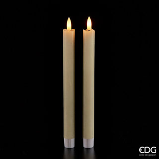 EDG Enzo De Gasperi Set 2 long stem candles with Led H25 cm