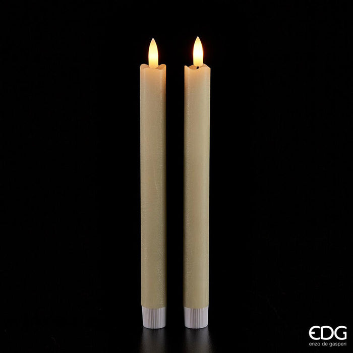 EDG Enzo De Gasperi Set 2 candele stelo lungo a Led H25 cm