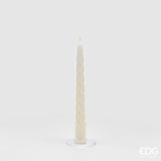 EDG Enzo De Gasperi Set 10 Twist Stem Candles H23 cm Ivory