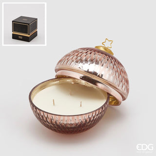 EDG Enzo De Gasperi Pink Glass Sphere Candle D13 cm