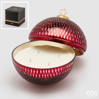EDG Enzo De Gasperi Red Glass Sphere Candle D18 cm