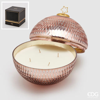 EDG Enzo De Gasperi Sphere Candle in Pink Glass D18 cmOud