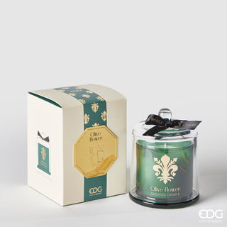 EDG Enzo De Gasperi Candela Con Cupola Goldlily H15 cm Olive Flower