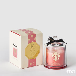 EDG Enzo De Gasperi Candle With Dome Goldlily H15 cm Soft Roses