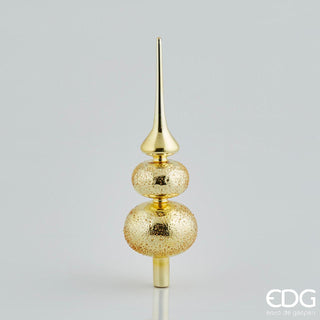Enzo De Gasperi Punta de cristal con 2 esferas Al. 35 cm Oro