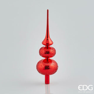 EDG Enzo De Gasperi Puntale in vetro con 2 Sfere H35 cm Rosso