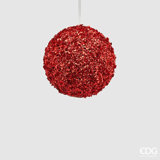 EDG Enzo de Gasperi Red Glitter Christmas Bauble D12 cm